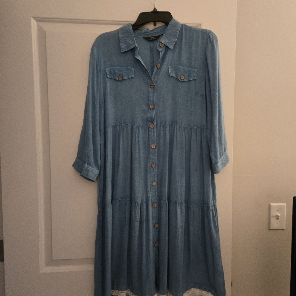 Mlle Gabrielle Denim baby doll dress